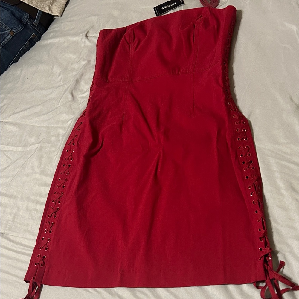 Express One Shoulder Red Dress